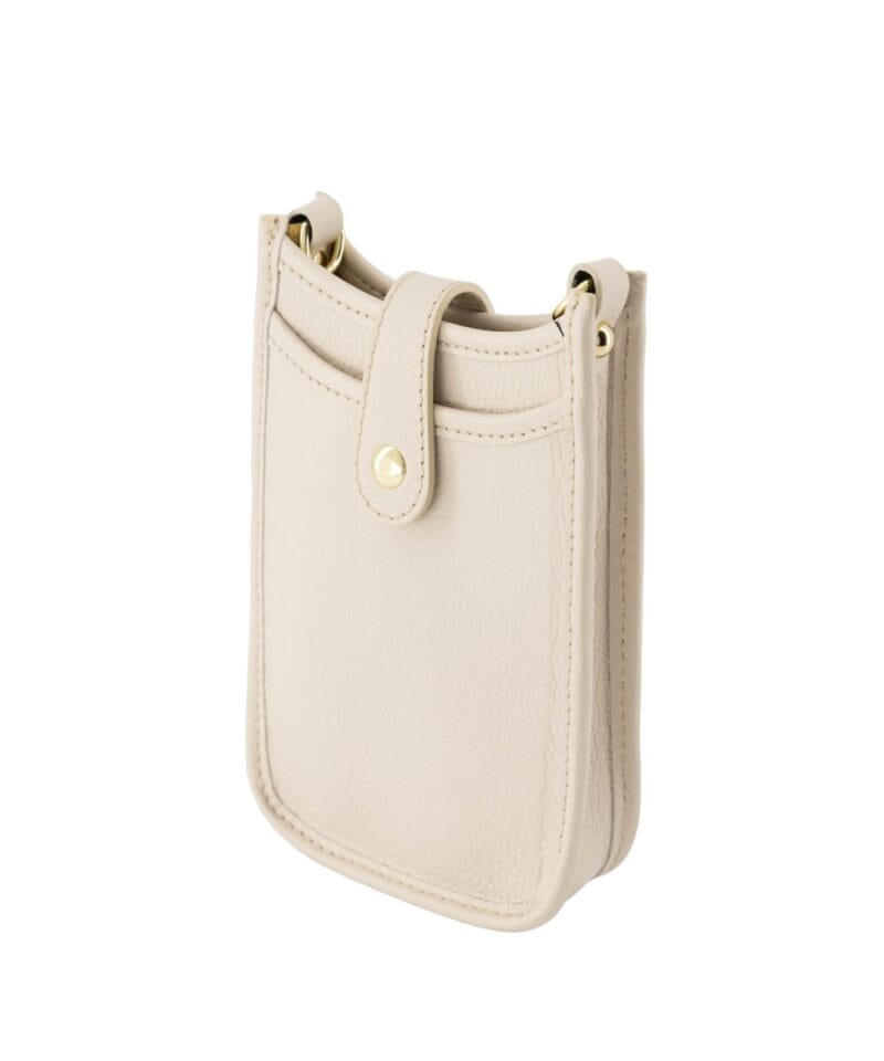 Leren Telefoontasje Peyton beige schoudertasjes telefoon tasjes crossbody tasjes leer leder kopen bestellen italiaans side