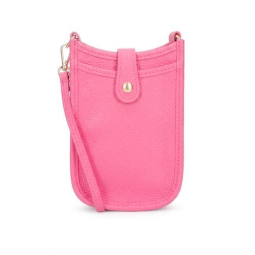 Leren Telefoontasje Peyton hotpink schoudertasjes telefoontasjes crossbody tasjes leer leder kopen bestellen 1