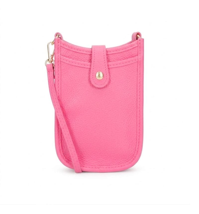 Leren Telefoontasje Peyton hotpink schoudertasjes telefoontasjes crossbody tasjes leer leder kopen bestellen 1