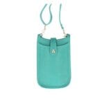 Leren Telefoontasje Peyton teal petrol schoudertasjes telefoon tasjes crossbody tasjes leer leder kopen bestellen italiaans