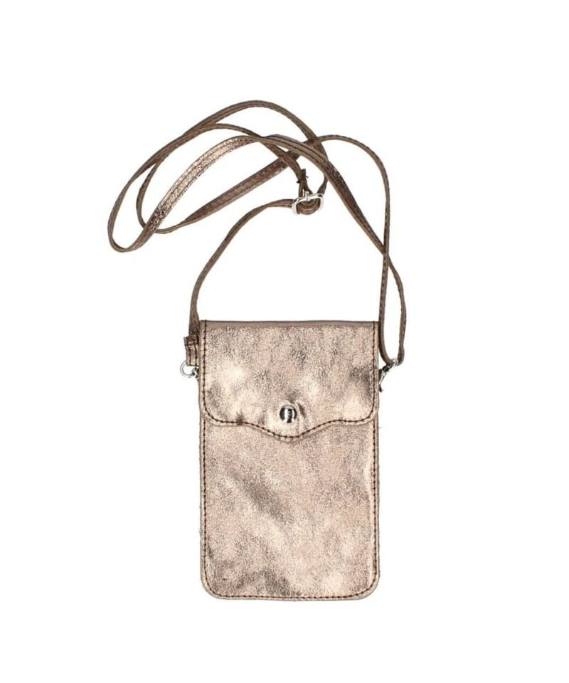 Leren-Telefoontasje-Simply-Basic brons bronzen-bags-tassen-telefoon-tasjes-schoudertasje-handige-tas-kopen-bestellen-lederen-phonebag-lang-2-vakken-leer-tasjes
