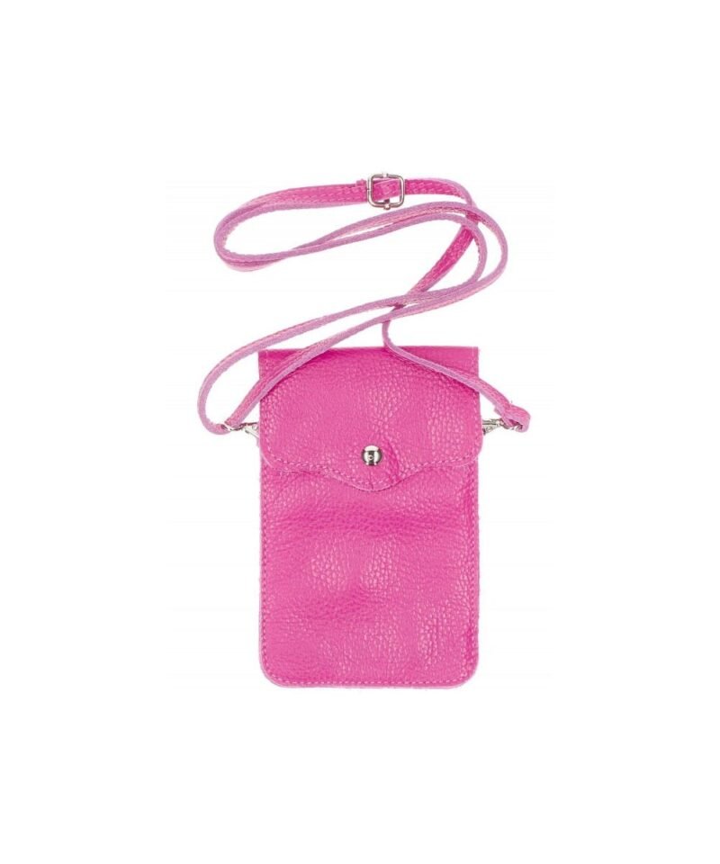 Leren-Telefoontasje-Simply-Basic fuchsia-bags-tassen-telefoon-tasjes-schoudertasje-handige-tas-kopen-bestellen-lederen-phonebag-lang-2-vakken-leer-tasjes