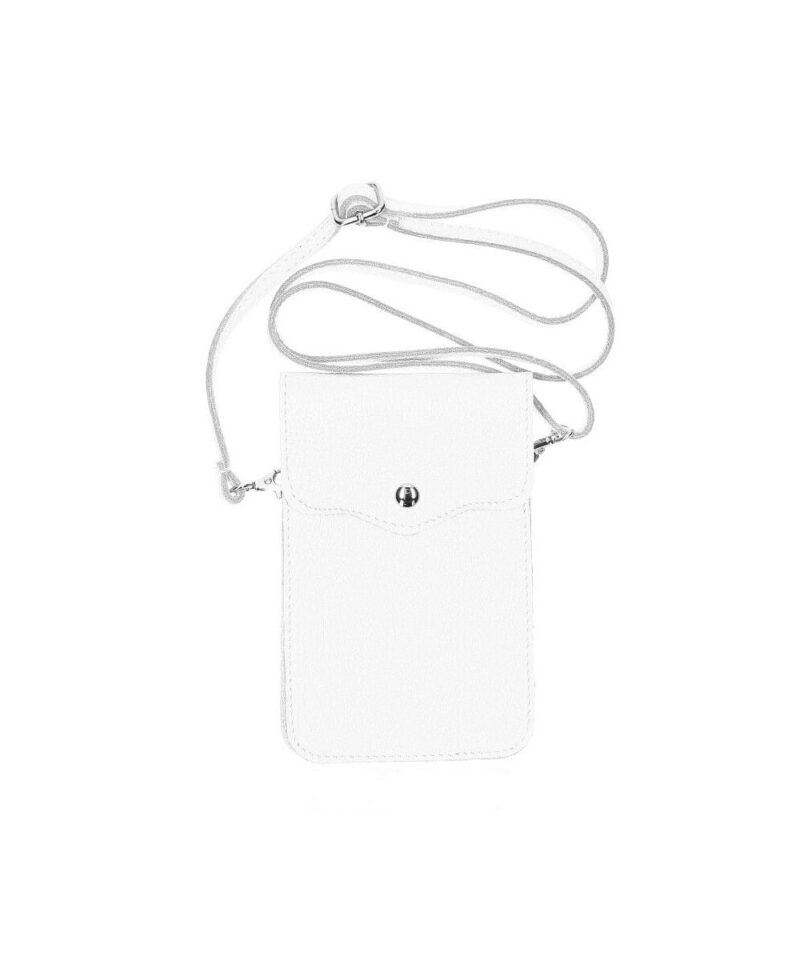Leren-Telefoontasje-Simply-Basic- wit witte-tassen-telefoon-tasjes-schoudertasje-handige-tas-kopen-bestellen-lederen-phonebag-lang-2-vakken-leer