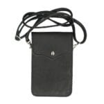 Leren-Telefoontasje Simply Basic zwarte zwart bags tassen telefoon tasjes -schoudertasje-handige-tas-kopen-bestellen-lederen-phonebag -lang-2-vakken-leer