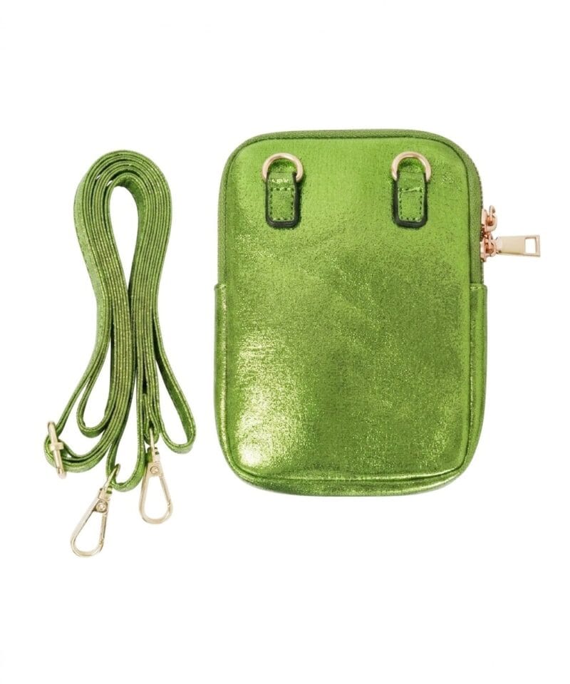 Leren-Telefoontasje-You-Metallic-groen-groene-schoudertasjes-schoudertas-festival-tas-kopen-bestellen achter