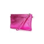 Metallic Leren Clutch Mimi-met-polsbandje-fuchsia-leer-clutches-schoudertassen-festival-kopen-bestellen2