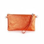 Metallic Leren Clutch Mimi-met-polsbandje-oranje-orange-leer-clutches-schoudertassen-festival-kopen-bestellen1