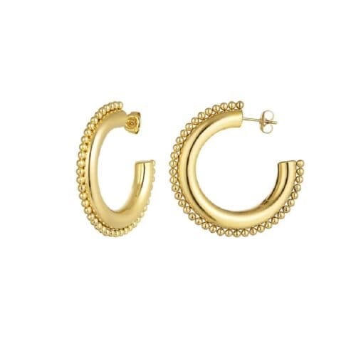 RVS Oorbellen Round Dots Gouden-Oorbellen-Creolen-goud-ronde-grote-statement-oorbellen-dames-waterbestendig-sieraden-yehwang-kopen-bestellen-rvs-