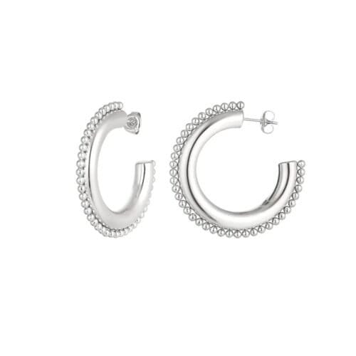 RVS Oorbellen Round Dots -Oorbellen-Creolen-ronde-grote-statement-oorbellen-dames-sieraden-yehwang-kopen-bestellen-rvs-