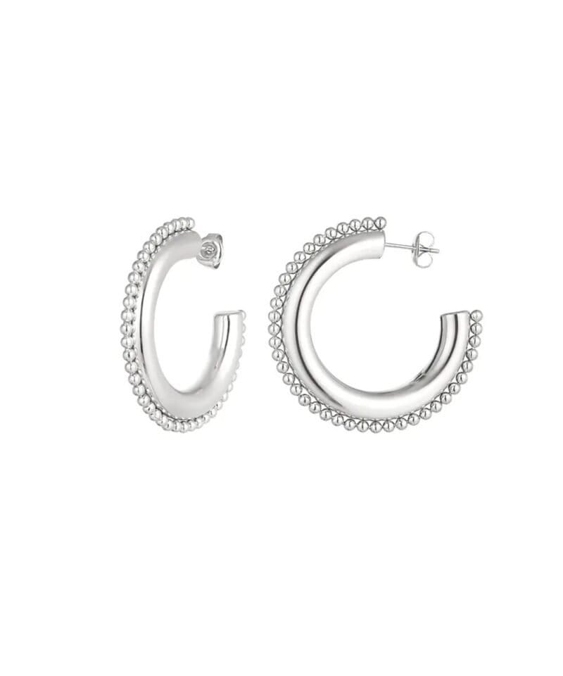 RVS Oorbellen Round Dots -Oorbellen-Creolen-ronde-grote-statement-oorbellen-dames-sieraden-yehwang-kopen-bestellen-rvs-