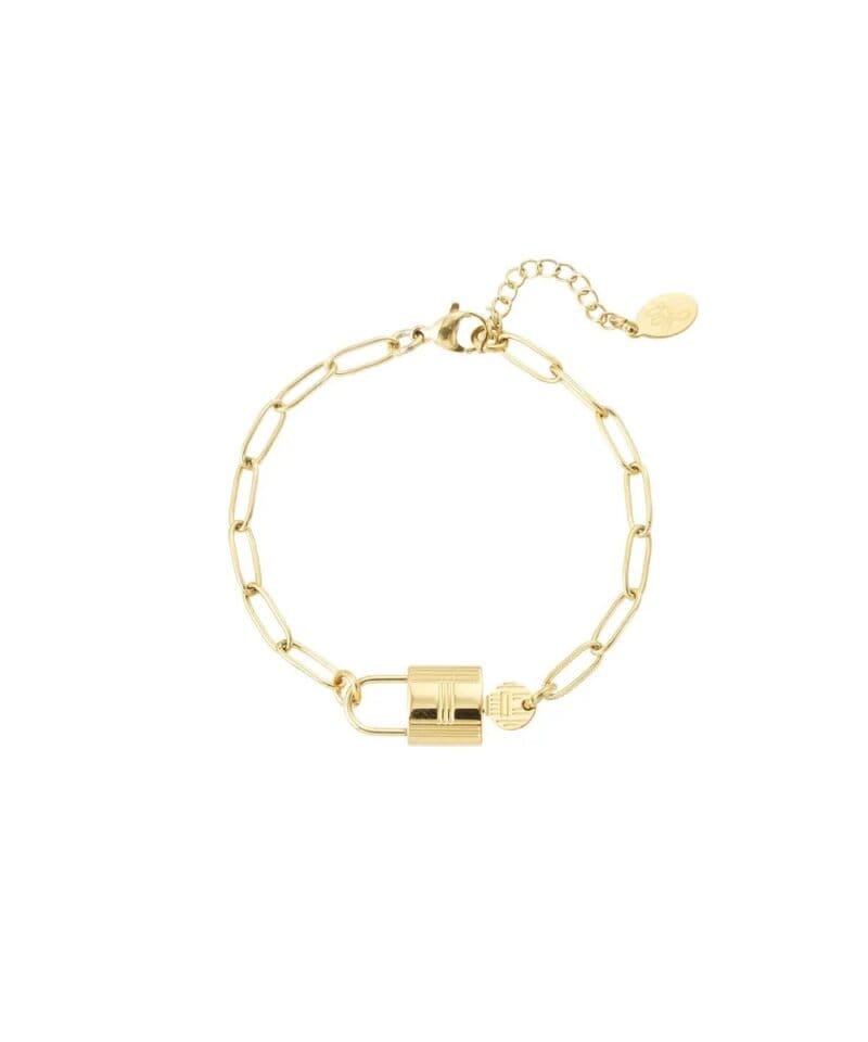 RVS-Schakelarmband-Lock-goud-gouden-schakelarmband-bracelet-met-slot-en-sleutel-gesp-kopen-bestellen
