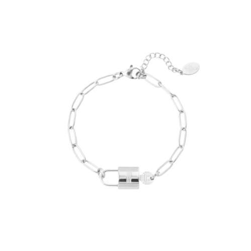 RVS-Schakelarmband-Lock-zilver-zilveren-schakelarmband-bracelet-met-slot-en-sleutel-gesp-kopen-bestellen-detail