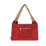 Rood Suede Schoudertas Billy rode trendy suede schouderassen voorvak goud beslag italiaans leren tassen kopen bestellen model