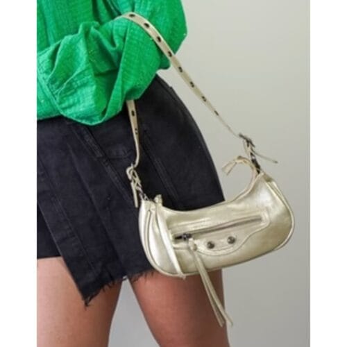 Schoudertas Astrid metallic gold goud gouden schoudertasen festival tasjes fashion bags kopen bestellen detail