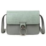 Schoudertas Billy Ring linde-groen-groene-kunstlederen-croco-tassen-goud-beslag-ring-slot-trends-luxe