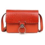 Schoudertas Billy Ring-oranje-orange-kunstlederen-croco-tassen-goud-beslag-ring-slot-trends-luxe