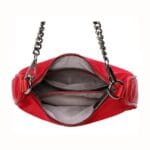 Schoudertas Duo Chain rood rode schoudertassen extra etui nylon sportieve stoere dames tassen kopen bestellen open