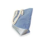 Strandtas-Anker & strepen blauw-wit-gestreepte-strandtassen-zilver-anker-print-strandtassen-beachbags-tassen-kopen zij