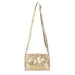 Suede Crossbodytas Metallic Panter taupe suede schoudertassen dierenprint zachte trendy dames tassen kopen bestellen
