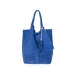 Suede Handtas Arianna blauw blauwe suede leer handtassen shoppers exra etui fashion bags kopen bestellen