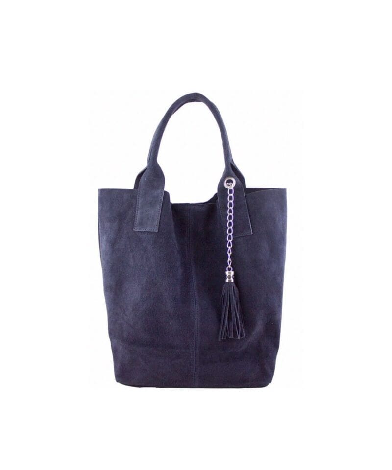 Suede Handtas Arianna donker blauw blauwe navy suede leer handtassen shoppers exra etui fashion bags kopen bestellen