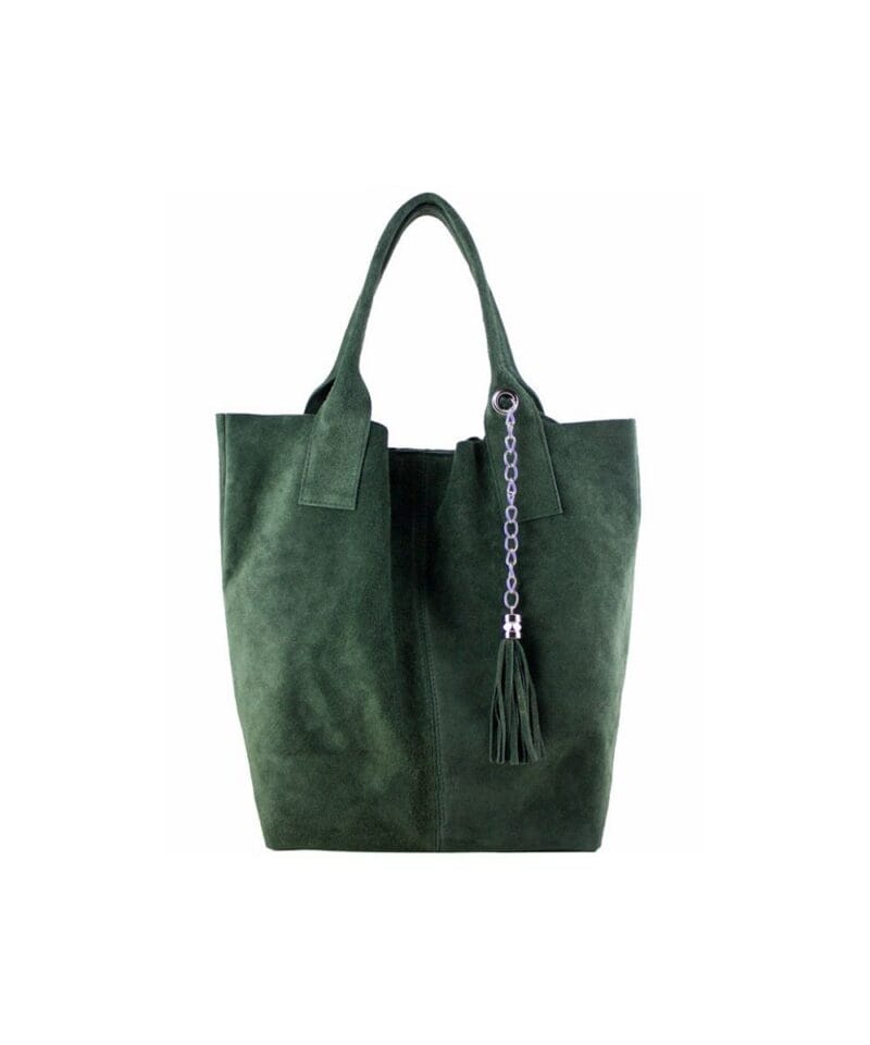 Suede Handtas Arianna donker groen groene suede leer handtassen shoppers exra etui fashion bags kopen bestellen