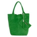 Suede Handtas Arianna groen groene suede leer handtassen shoppers exra etui fashion bags kopen bestellen 1