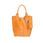 Suede Handtas Arianna oranje suede leer handtassen shoppers exra etui fashion bags kopen bestellen1