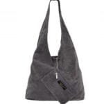Suede Handtas Monica donker grijs grijze leren boho tassen trendy shoppers kopen bestellen online hobo bags kopen 1