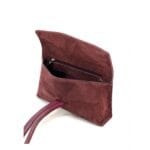 Suede Handtas Sisi bordeaux handtasssen leren lus handvat italiaans leder chique luxe tassen kopen bestellen open