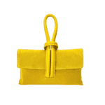 Suede Handtas Sisi geel gele handtasssen leren lus handvat italiaans leder chique luxe tassen kopen bestellen 2