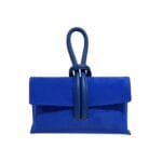 Suede Handtas Sisi kobalt blauw blauwe handtasssen leren lus handvat italiaans leder chique luxe tassen kopen bestellen 2