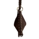 Suède Schoudertas Beau donker bruin bruine ruime suede schoudertas veters goud beslag chique boho tassen kopen bestellen zij2