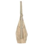 Suede Schoudertas Ofelia taupe ruime schoudertas leren hengsel trendy italiaans leer tassen kopen bestellen zij