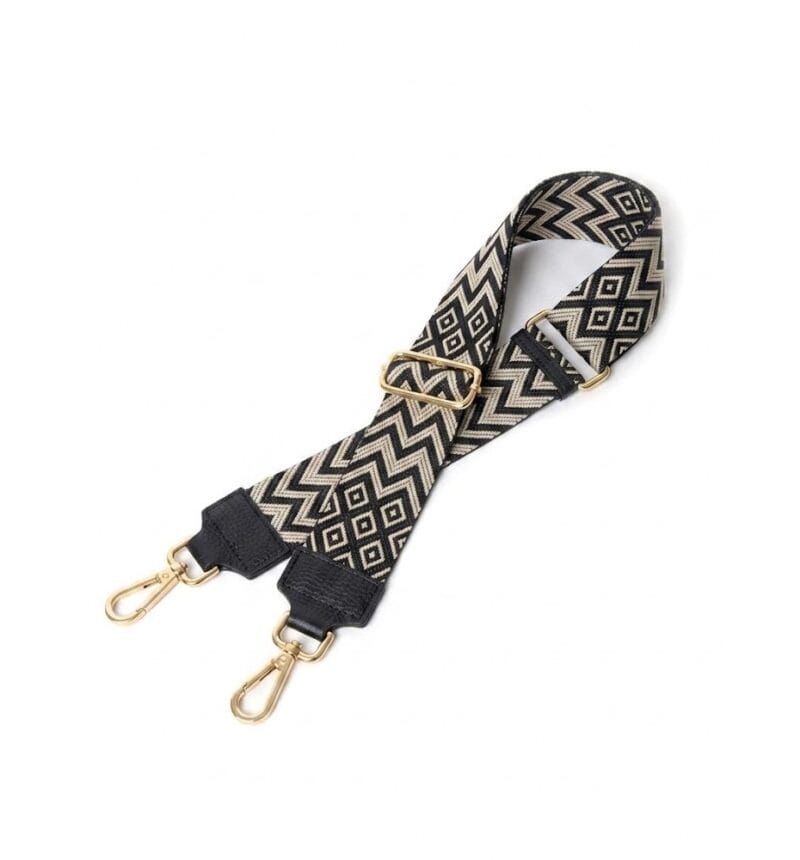 Tassenhengsel-Chevron- zwart zwarte chevron gestreepte -leer-leren-tassenhengsels-losse-hengsels-kopen-bestellen-bagstraps-giuliano