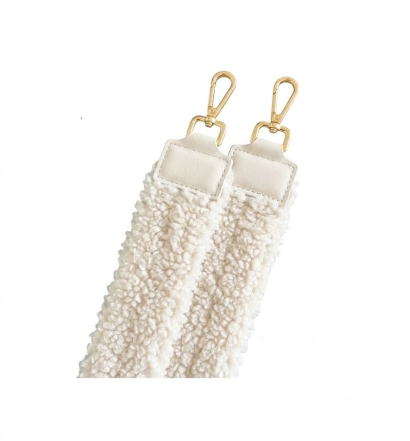 Wit Teddy Bagstrap Witte bagstraps tassenhengsels losse tas banden hengsels kopen bestellen leer details