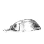 Zilver Metallic Leren Heuptas Tyler zilveren leer heuptassen twee voorvakken met zilveren rits festival tassen bumbags kopen bestellen 1