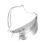 Zilver Metallic Leren Heuptas Tyler zilveren leer heuptassen twee voorvakken met zilveren rits festival tassen bumbags kopen bestellen