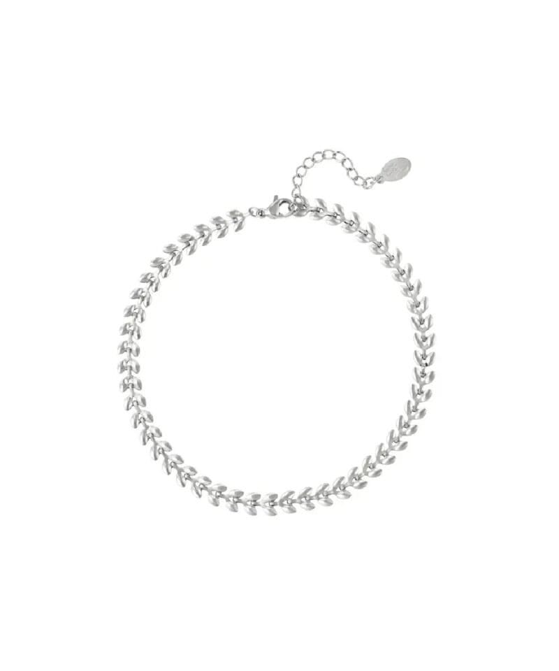 Zilveren-RVS-Enkelbandje-blaadjes-zilver-enkelbandjes-dames-sieraden-rvs-waterbestendig-kopen