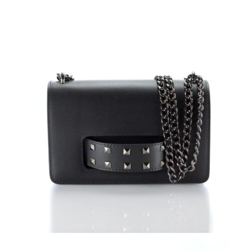 Zwarte Leren Tas Studs & Chain -zwarte-zwart-lederen-tas-met-studs-handvat-voor-donker-kettinghengsel-it-bags(2)