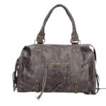 donker grijs grijze Leren Handtas Classy Fringe Ruime grote handtassen voorvak fashionbags kopen bestellen