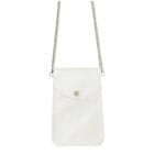Leren Telefoontasje Simpel Chain wit witte leren telefoon tasjes met zilveren Kettinghengsel kleine schoudertassen kopen bestellen