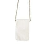 Leren Telefoontasje Simpel Chain wit witte leren telefoon tasjes met zilveren Kettinghengsel kleine schoudertassen kopen bestellen achter