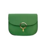 fuchsia Leren Schoudertas Ronde Gesp groene groen leder leer schoudertassen dames stevig luxe trendy dames tassen kopen bestellen lig