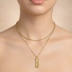 goud RVS Ketting Ster & Maan gouden dubbele ketting met grote bedel dames kettingen sieraden waterbestendige kopen bestellen nu model