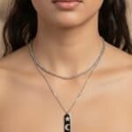 zilver RVS Ketting Ster & Maan zilveren dubbele ketting met grote bedel dames kettingen sieraden waterbestendige kopen bestellen nu(1)