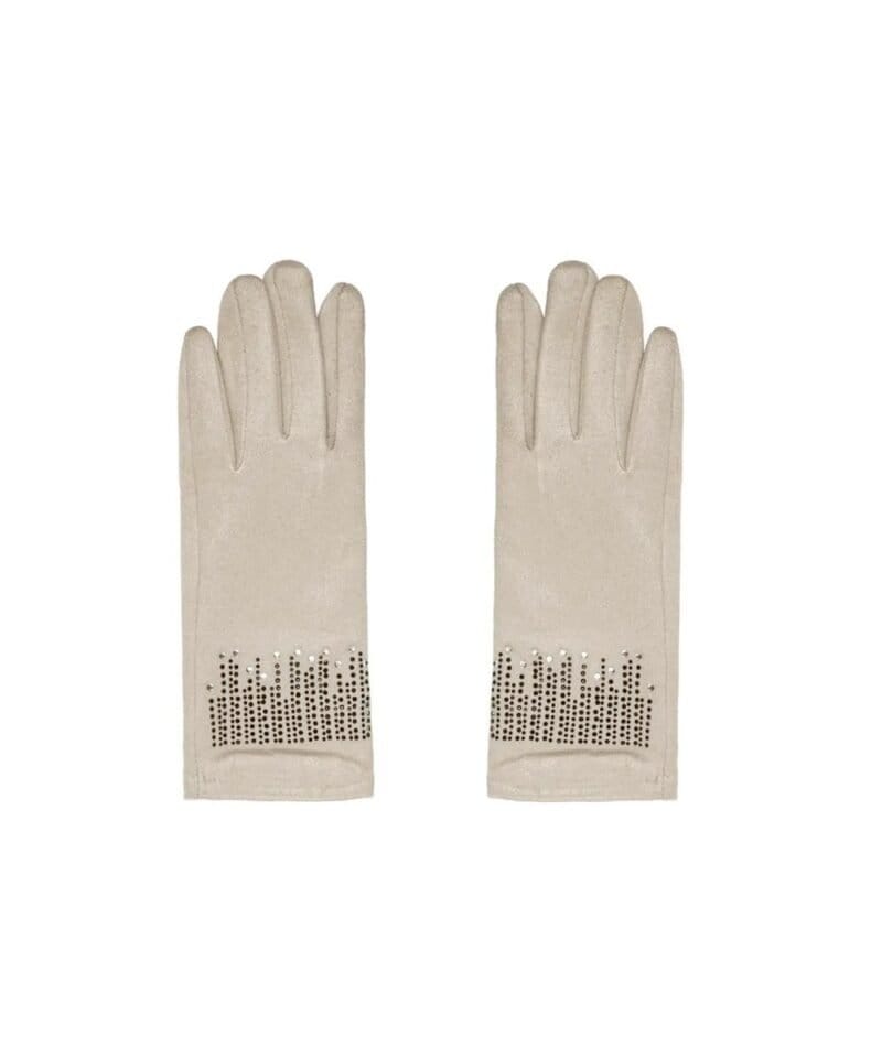 Beige Suedine Handschoenen Sparkle beige dames handschoenen winter strass steentjes kopen bestellen