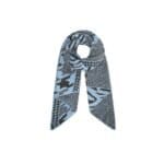 Blauwe Combi Print Wintersjaal blauw zwarte tijger print winter sjaals omslagdoeken yehwang kopen bestellen