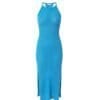 Blauwe Gehaakte Halter Jurk baby blauw dames jurken dootzichtig beach boho fashion-jurk kopen bestellen -Photoroom