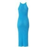 Blauwe Gehaakte Halter Jurk baby blauw dames jurken dootzichtig beach boho fashion-jurk kopen bestellen achter-Photoroom